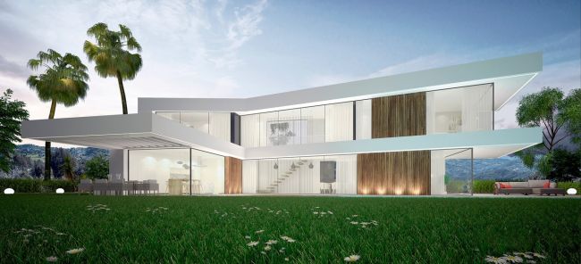 Ny villa med havutsikt, i gangavstand til stranden og alle fasiliteter.