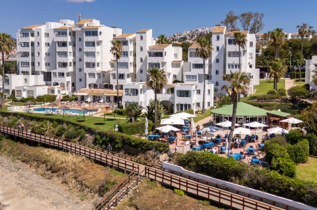 3 sovrum Front Line Beach Apartment ligger på Riviera del Sol gångavstånd till La Cala Town