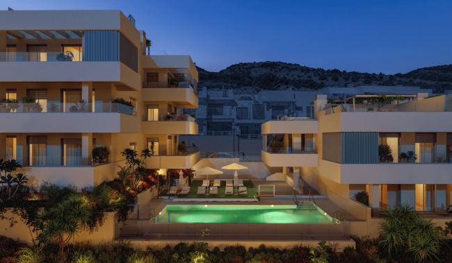 70  apartments and penthouses with 2 and 3 bedrooms in Benalmadena