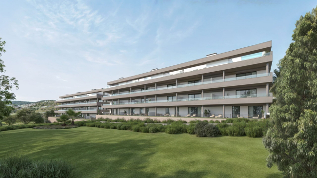 Contemporary homes next to golf and close to sea